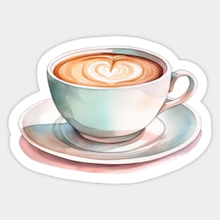 Cappuccino Heart Art Sticker